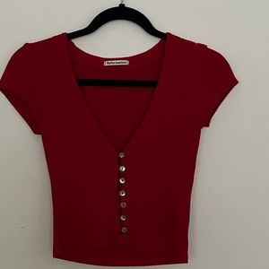 Reformation red button tee